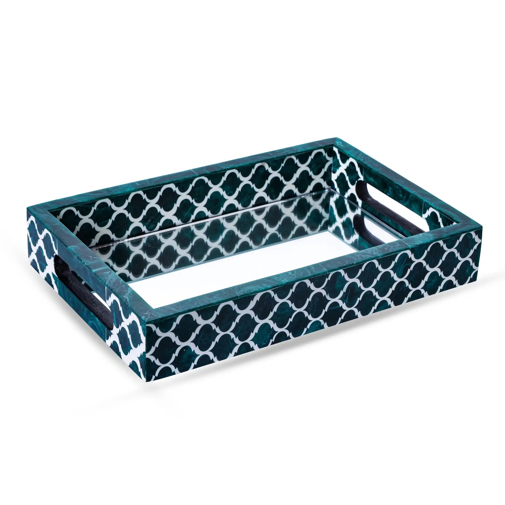 Emerald Lattice Decorative Tray