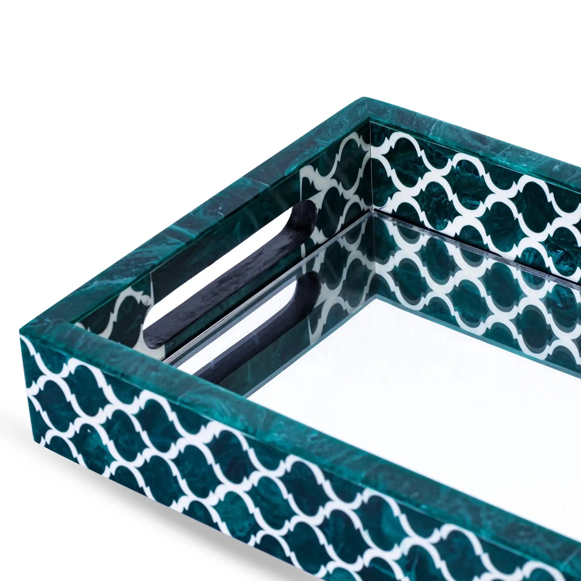 Emerald Lattice Decorative Tray