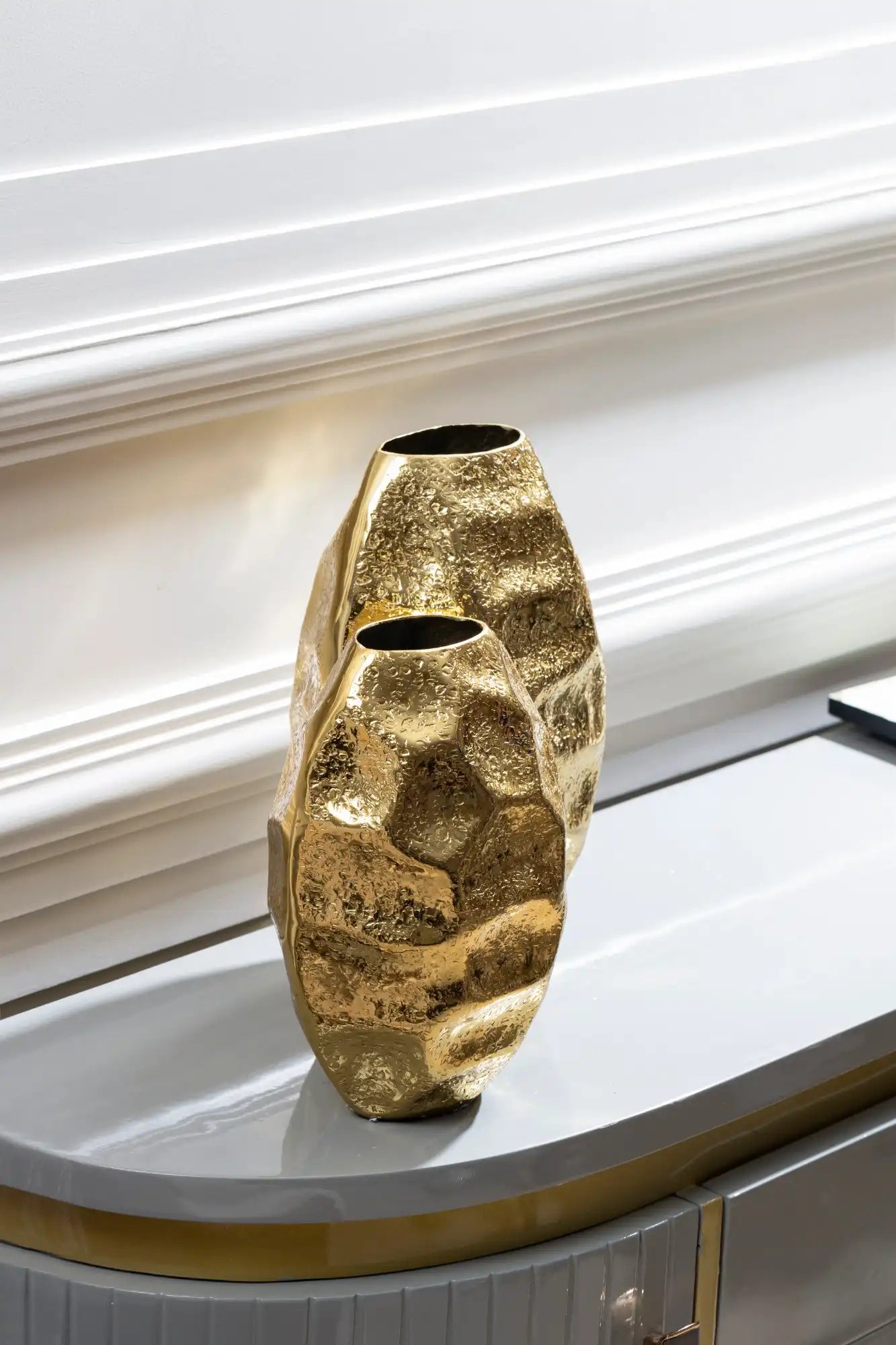 Golden Earth Textured Vase-Large