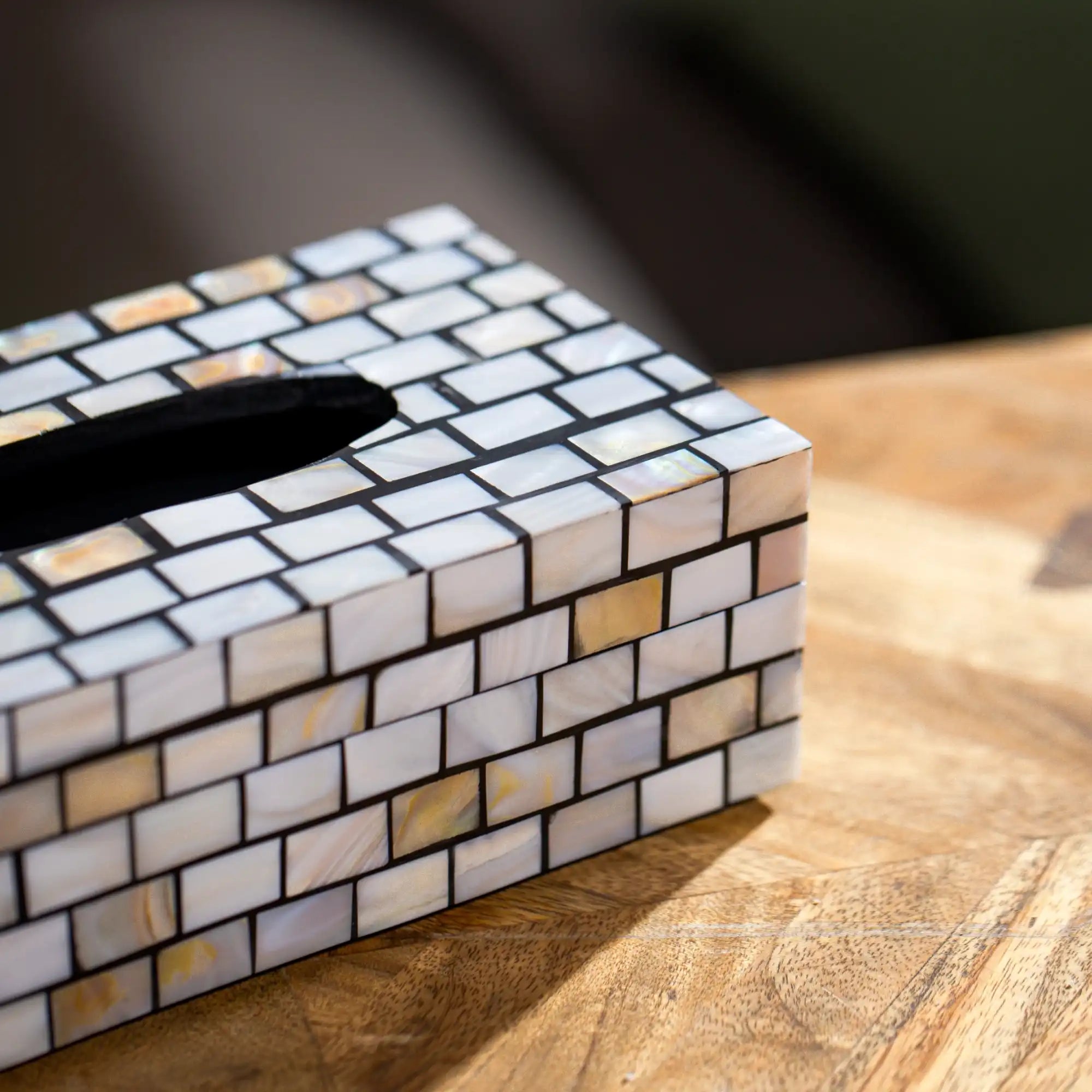 Gleaming Mother of Pearl Tissue Box
