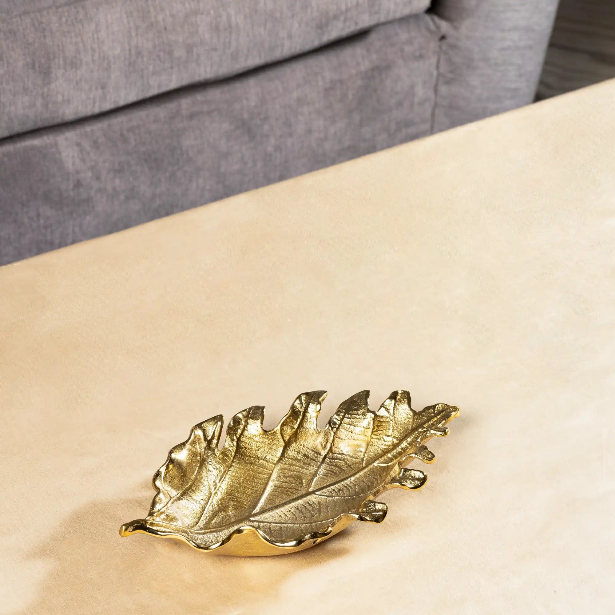Golden Elegance Leaf Dish