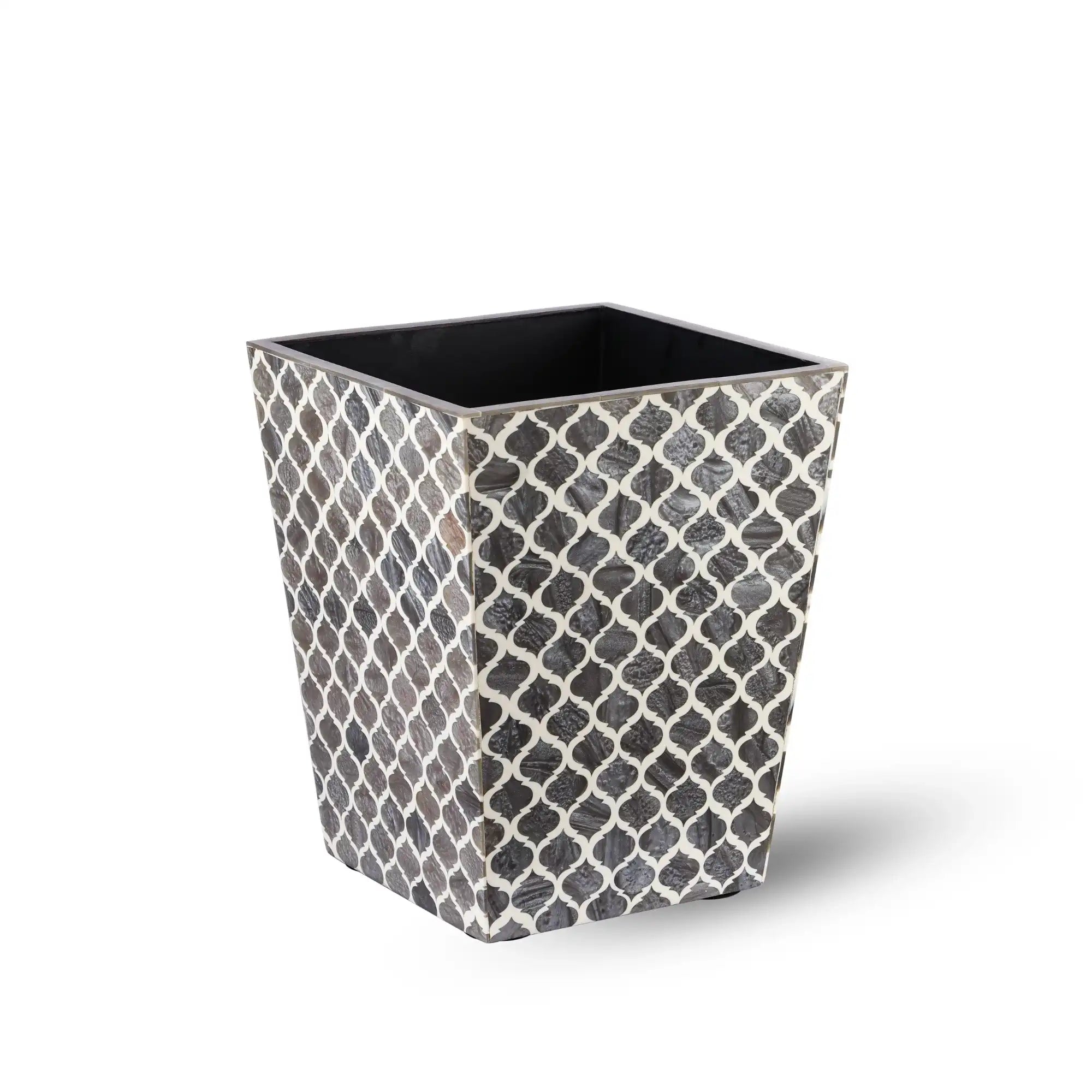 Grey Lattice Resin Dustbin