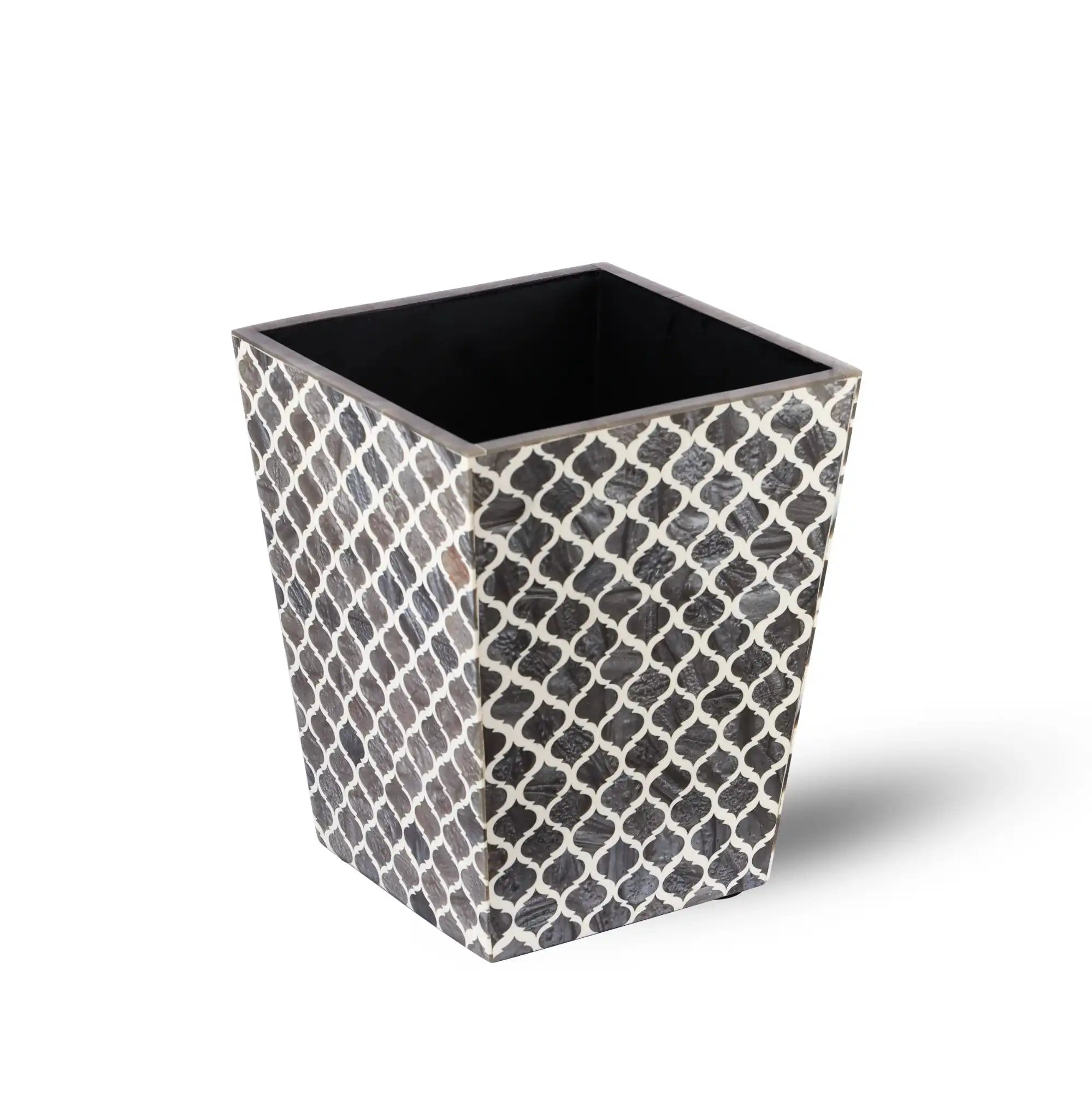 Grey Lattice Resin Dustbin