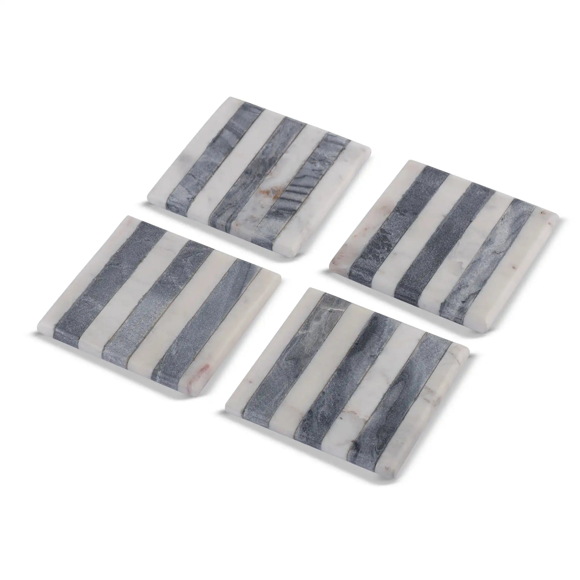 Elegant Stripes Marble Coasters