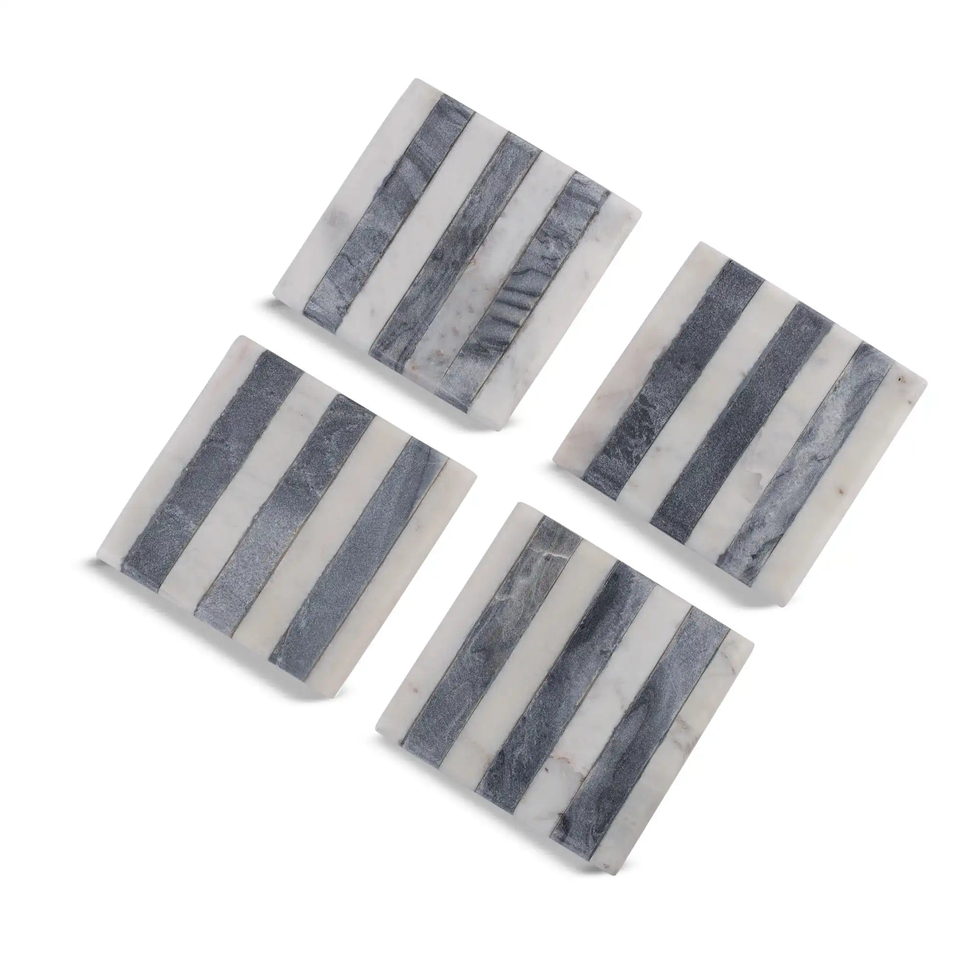 Elegant Stripes Marble Coasters