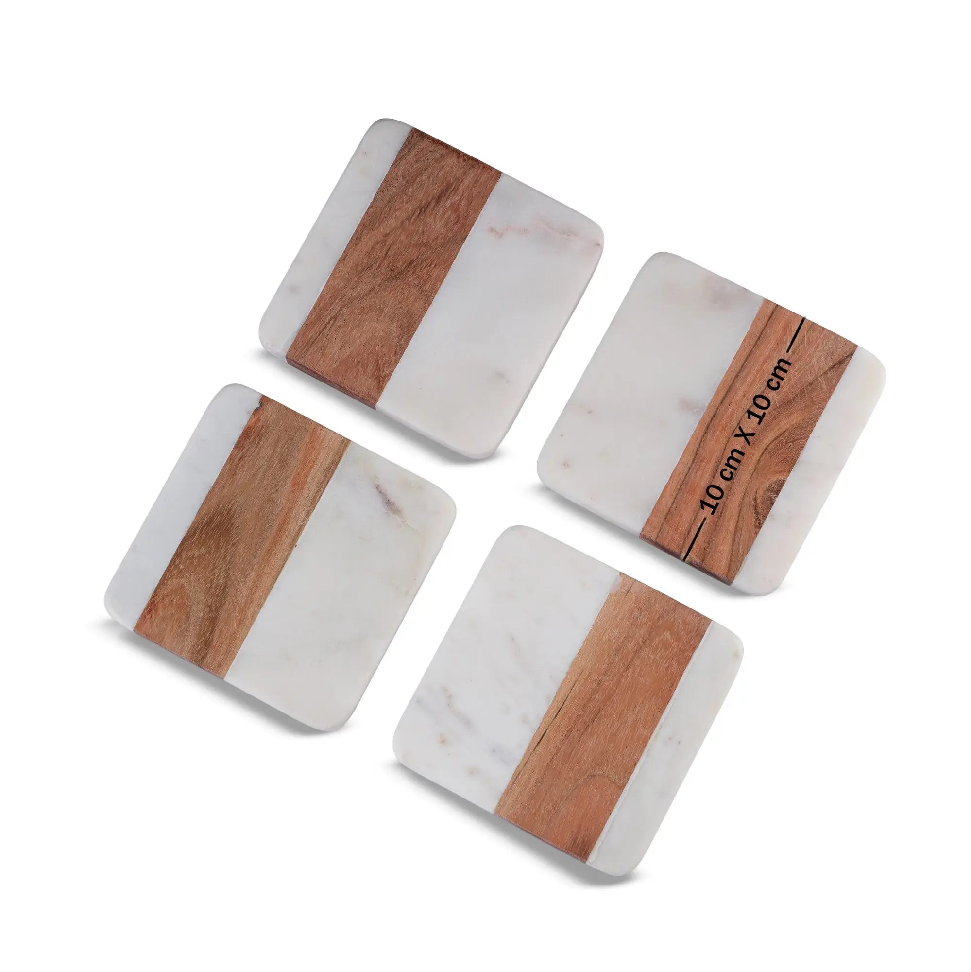 Wood Marble Square Coasters