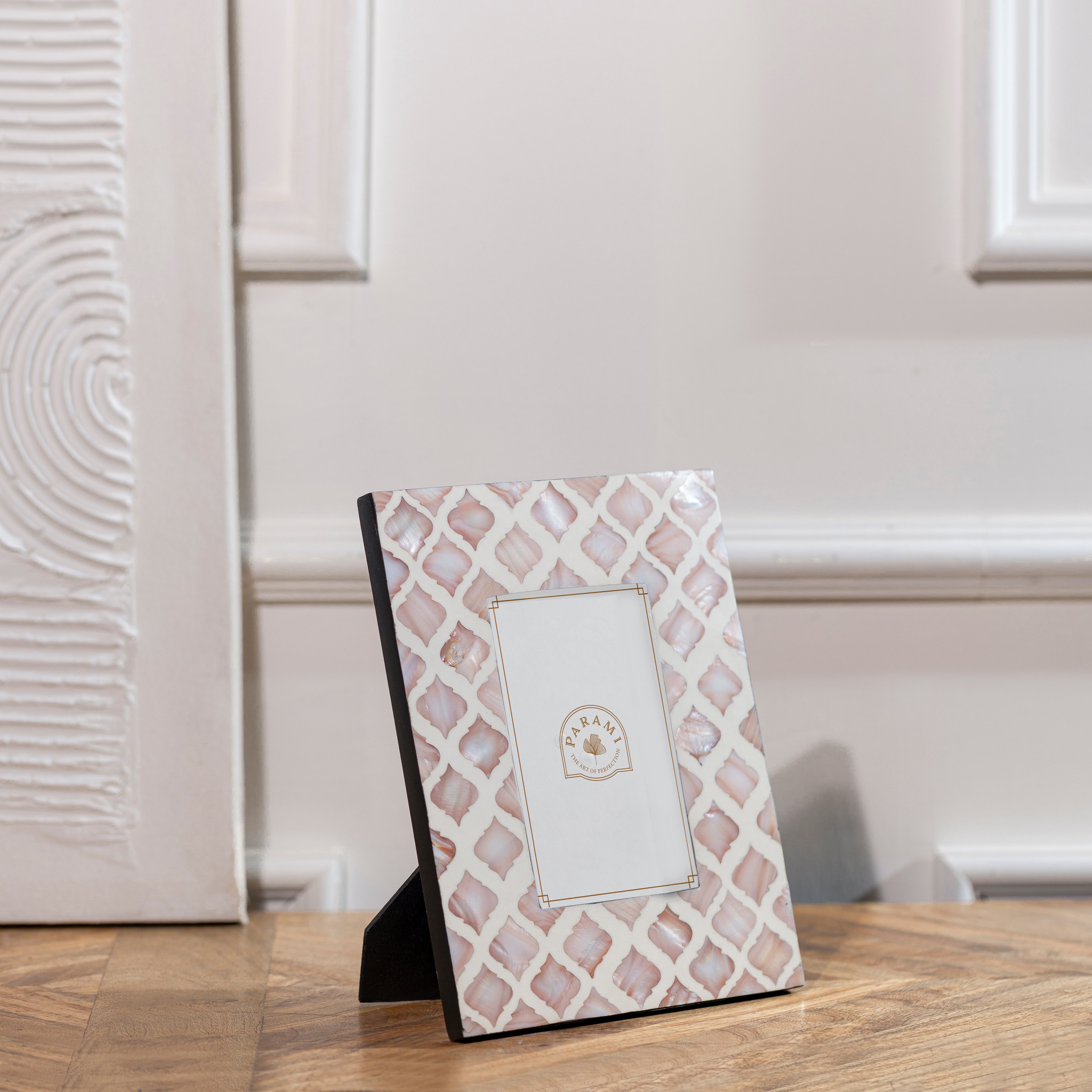 Decorative photo frames Rose Prism MOP Photo Frame showcasing handcrafted geometric design by Parami