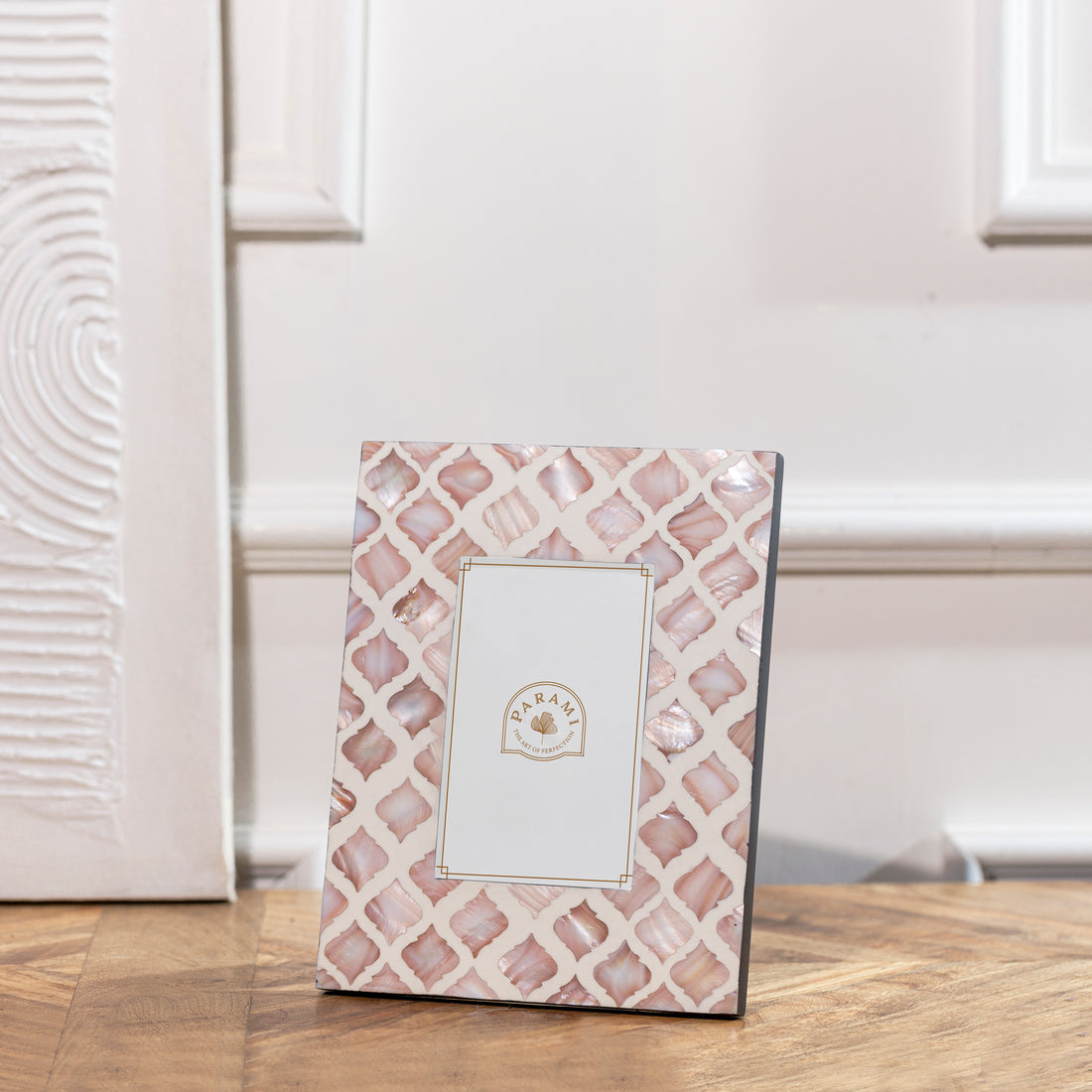 Decorative photo frames Rose Prism MOP Photo Frame for elegant tabletop home decor by Parami