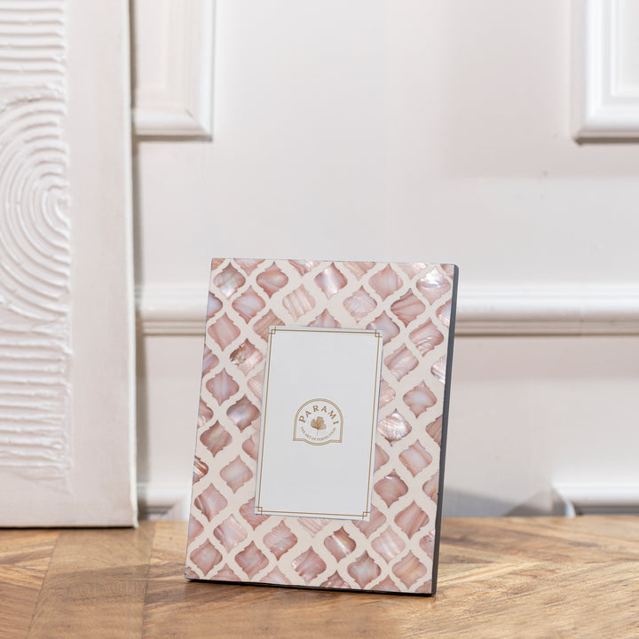Decorative photo frames Rose Prism MOP Photo Frame for elegant tabletop home decor by Parami