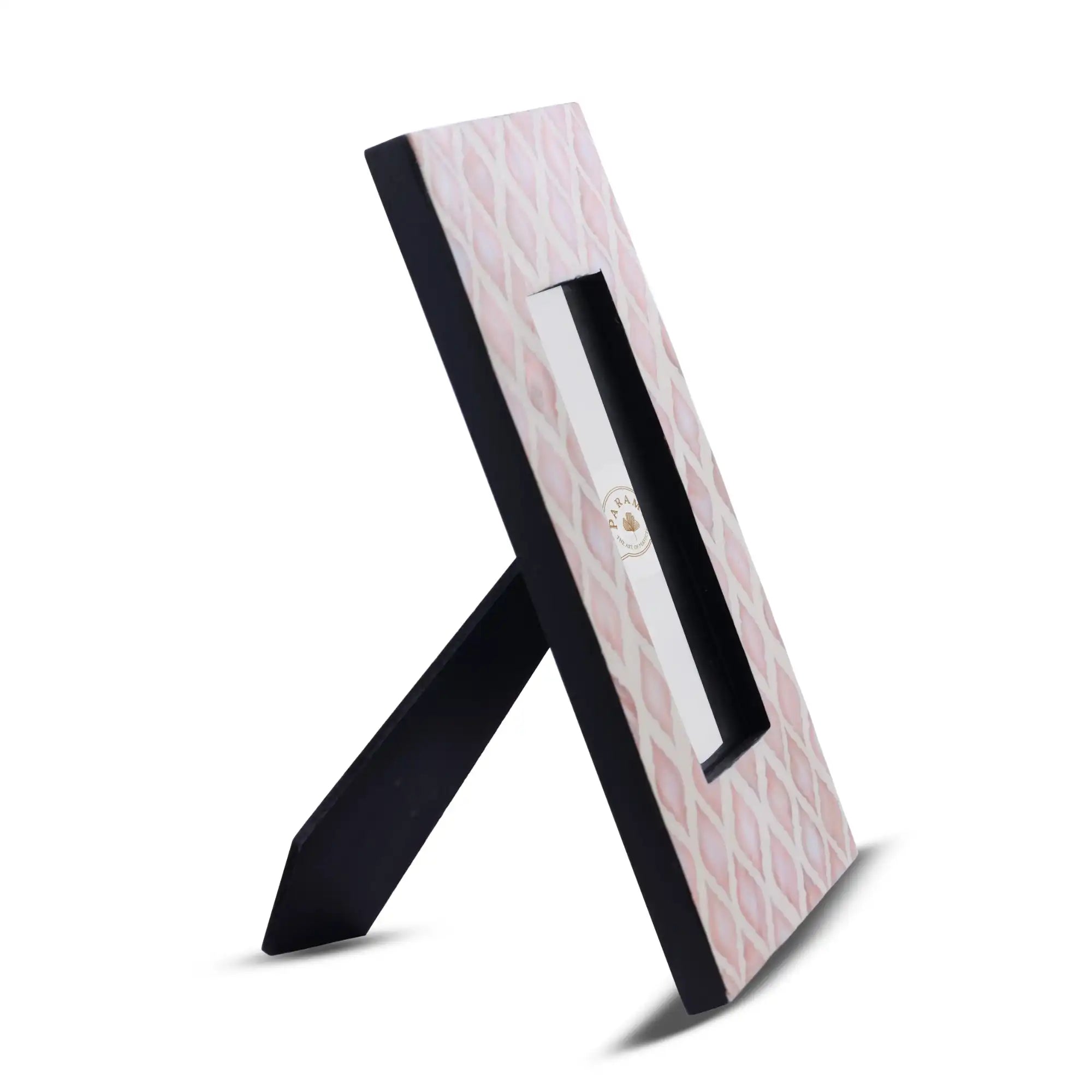 Decorative photo frames Rose Prism MOP Photo Frame showing side profile and frame depth by Parami