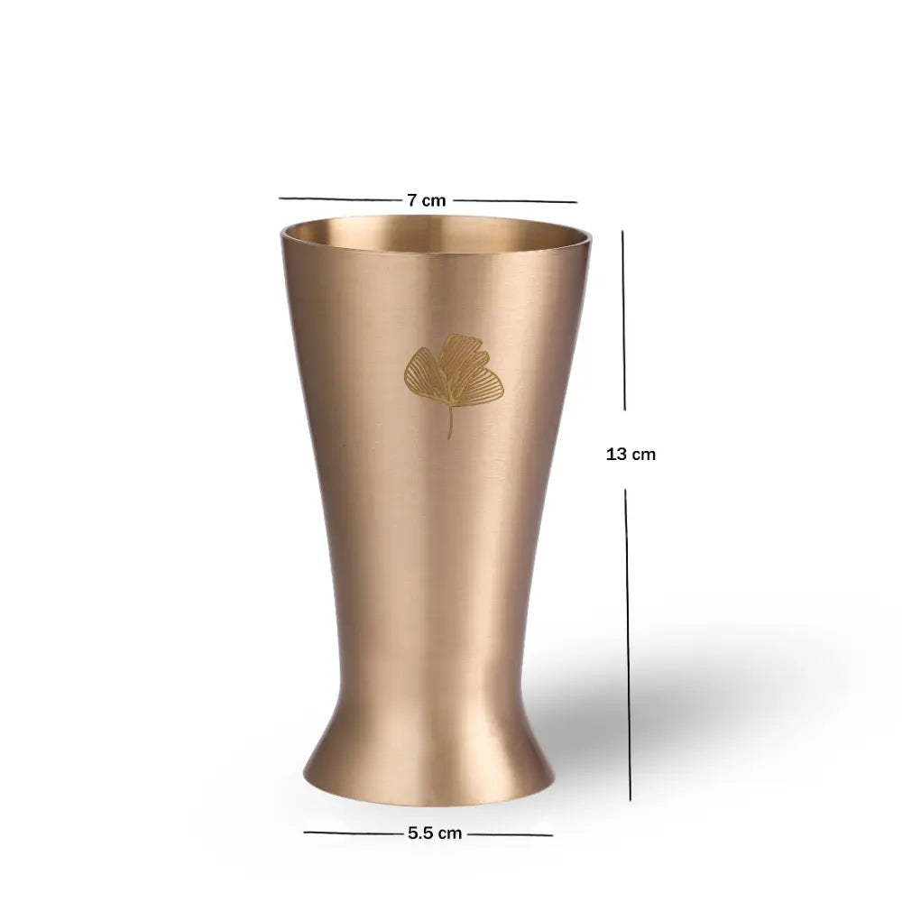 Kansa Utensils Kansa Tall Glass with detailed size dimensions and specifications by Parami