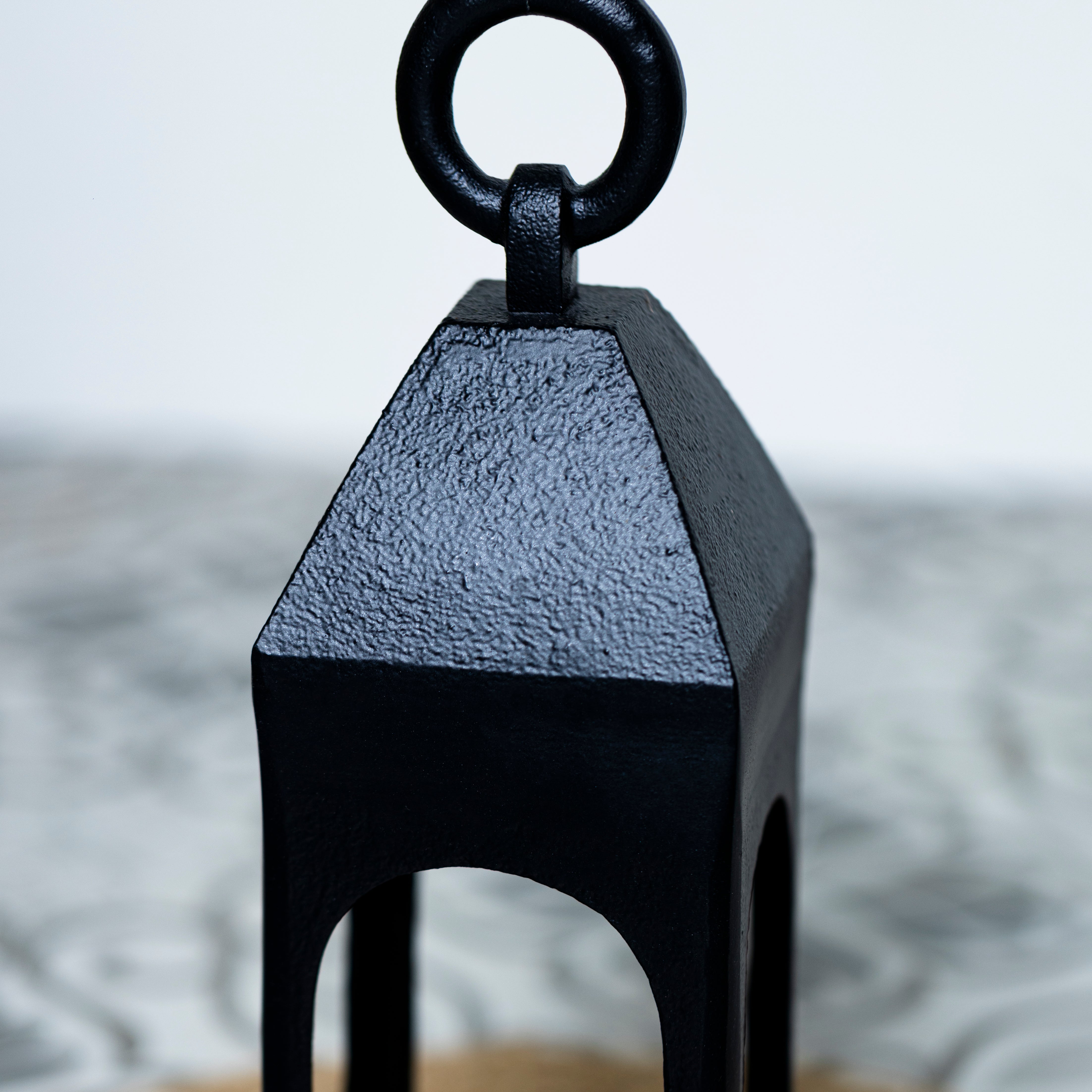 Black Midnight decorative lanterns close up showing textured metal craftsmanship by Parami