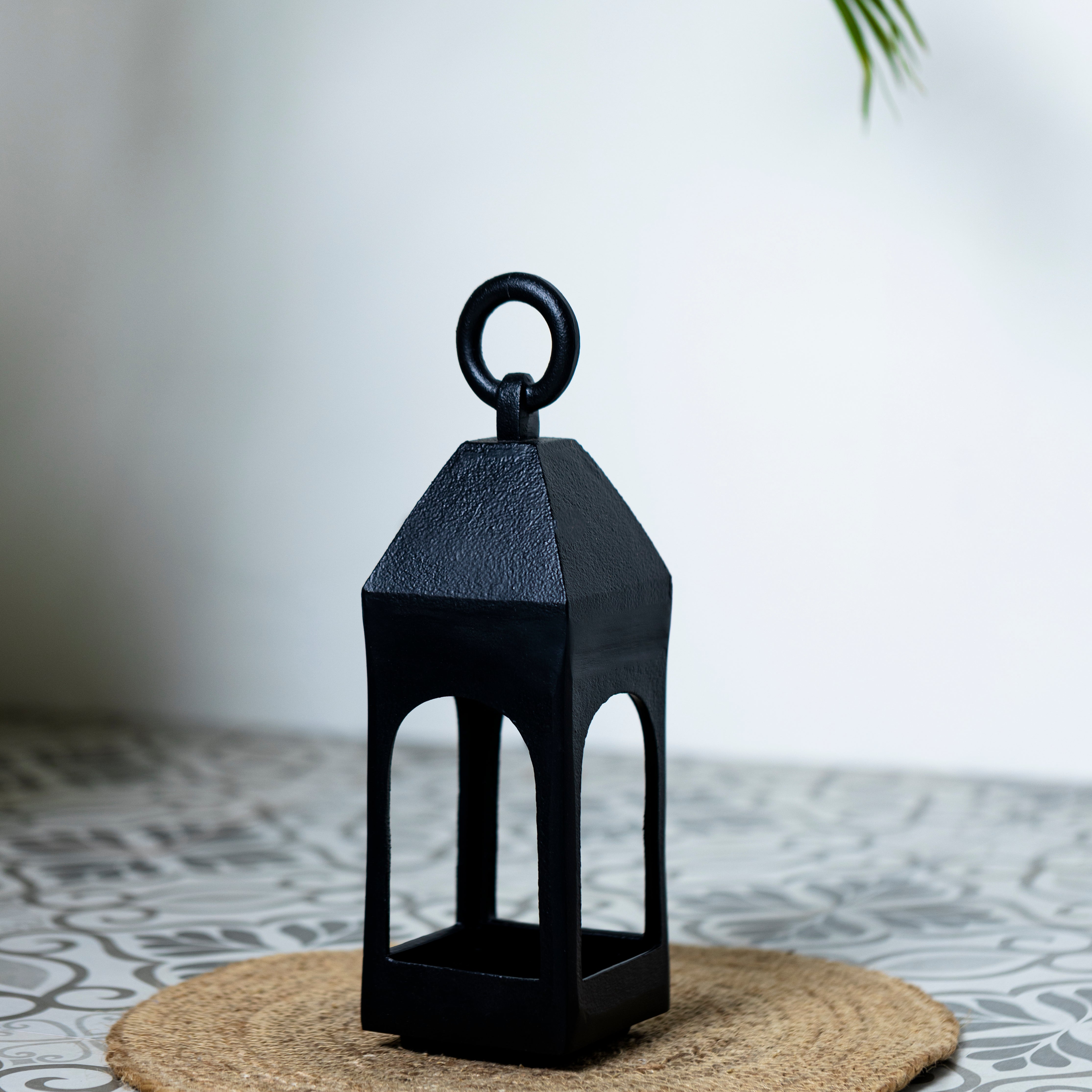 Modern Black Midnight decorative lanterns with elegant black metal finish by Parami