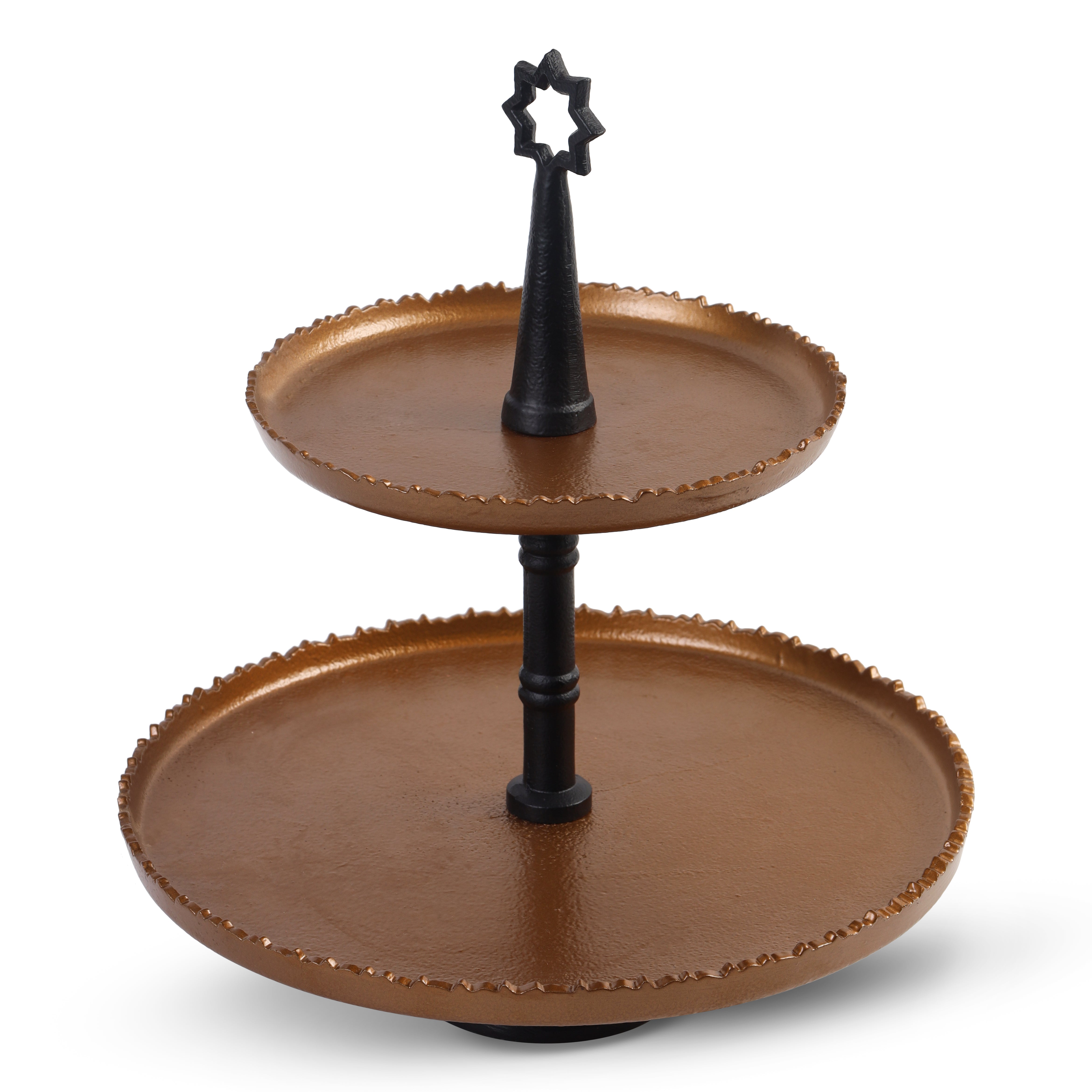 Two tier cake stands with decorative serving design by Parami