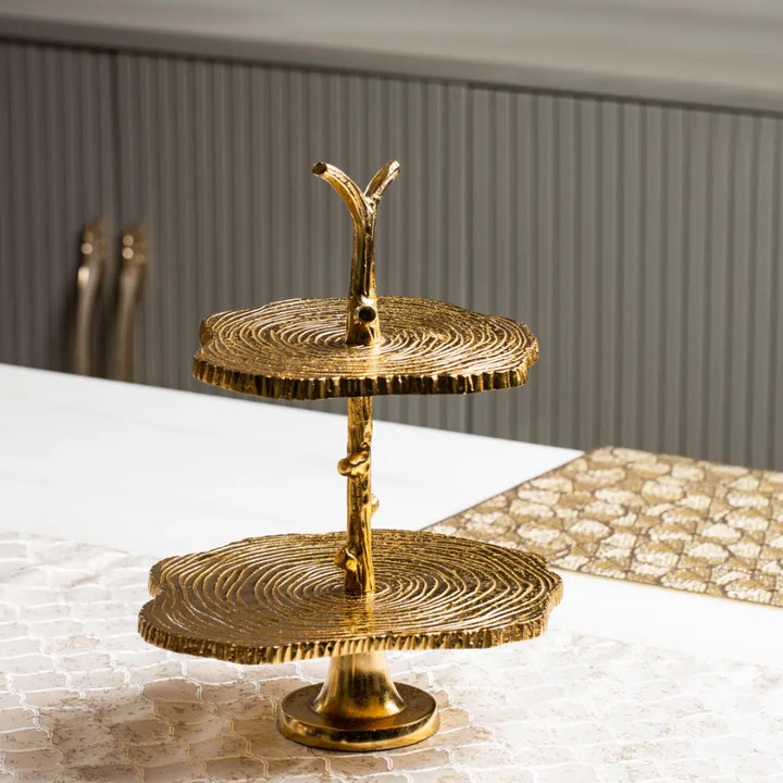 Two tier cake stands for elegant dessert presentation by Parami