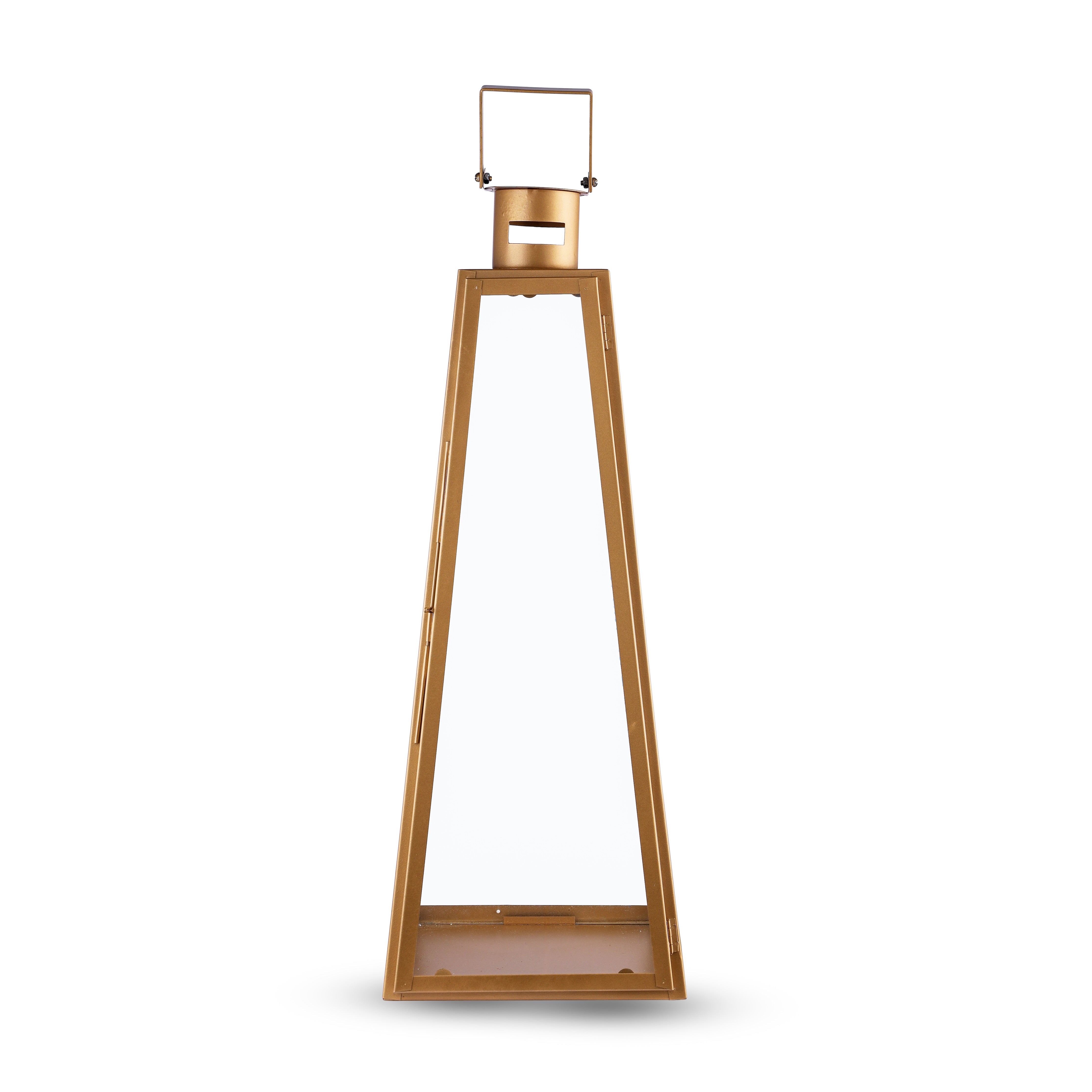 Golden Pyramid decorative lanterns with elegant metal frame for modern home styling by Parami