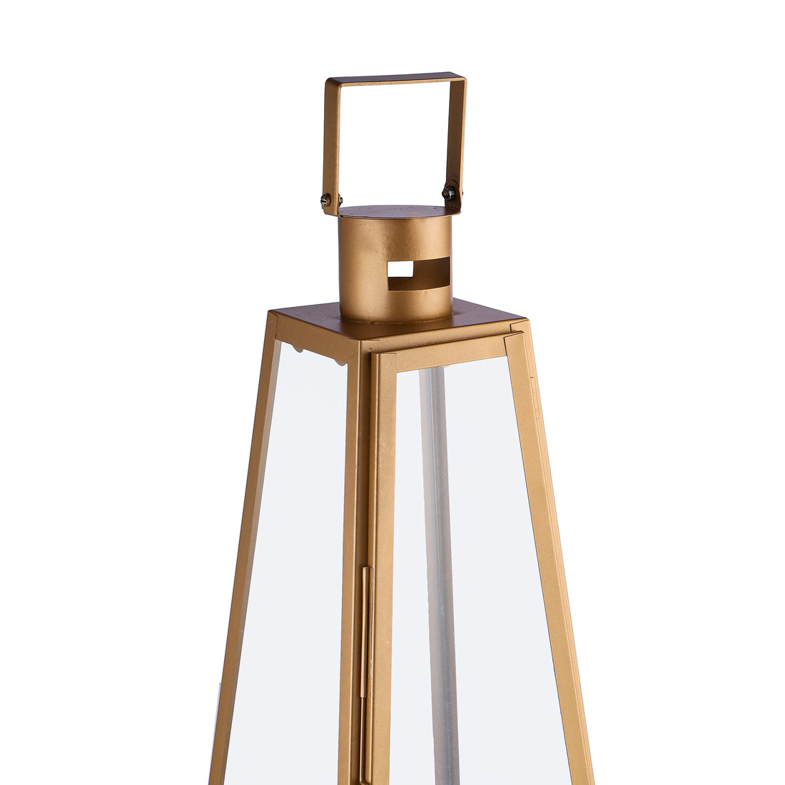 Golden Pyramid decorative lanterns close up showing premium metal top detail by Parami