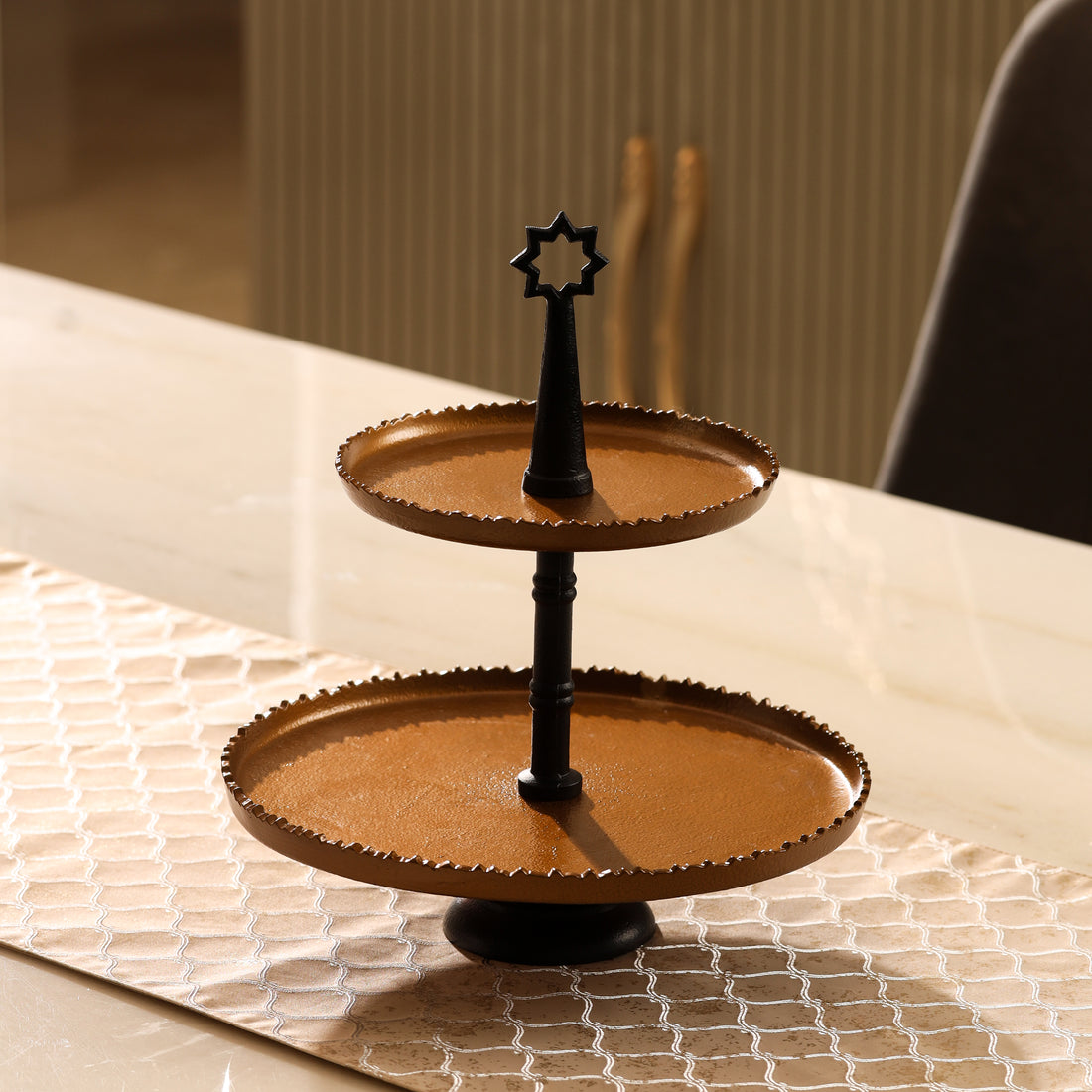 Parami metal cake stands featuring a two tier cake display stand design for table decor

