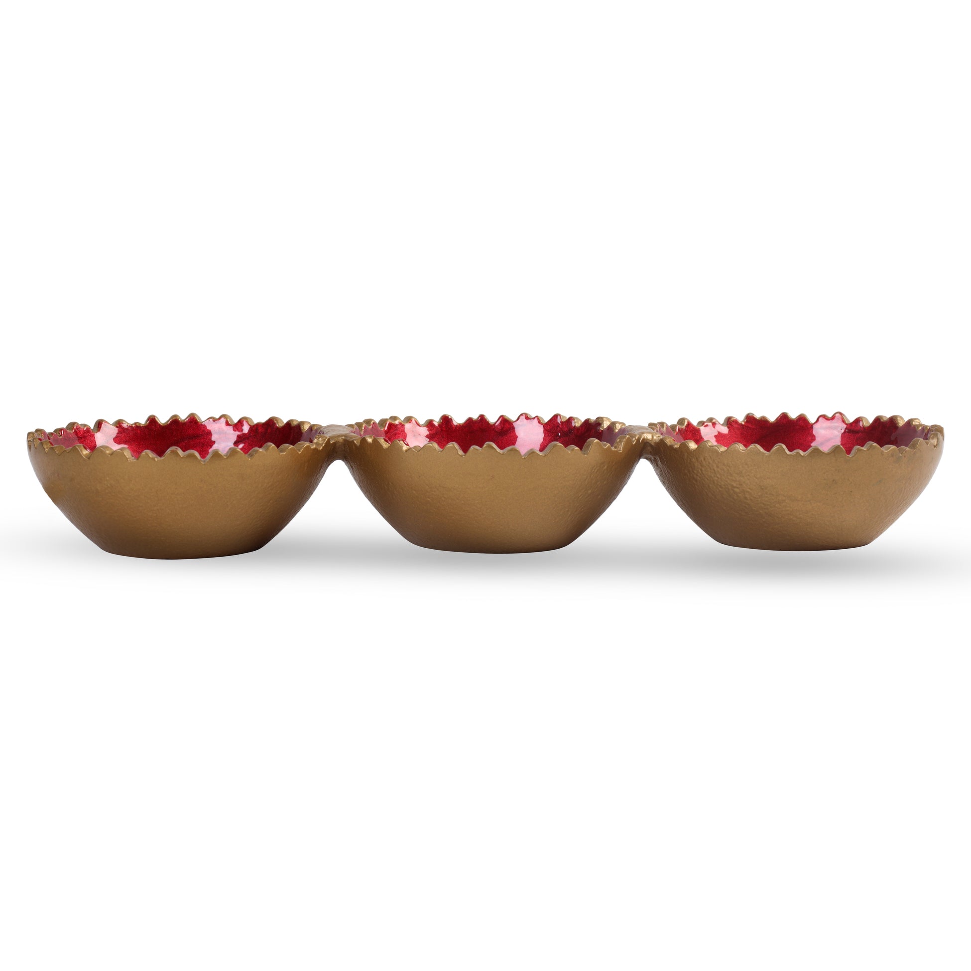 Serving bowl set front view showing three bowl layout by Parami