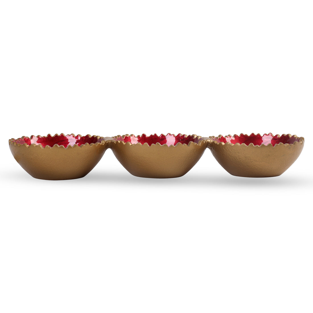Serving bowl set front view showing three bowl layout by Parami